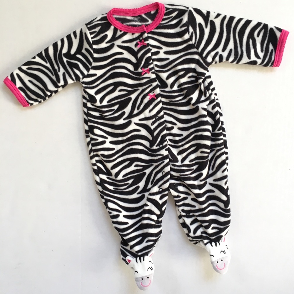 Carter’s Baby Girl Zebra Print Pajamas, 3 Months